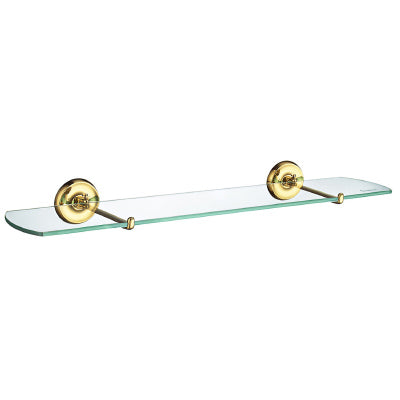 Villa 24" Clear Glass Shelf in Polished Brass