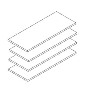 Utility Cabinet 18x24" 1/2" Plywood 4pc Shelf Kit