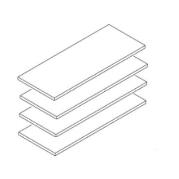Utility Cabinet 18x12" 1/2" Plywood 4pc Shelf Kit in White