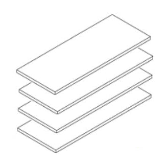 Utility Cabinet 18x12" 3/4" Plywood 4pc Shelf Kit