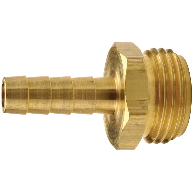 Coupling Brass 3/8 Barb X 3/4 Male GHT 5900612C MACHINED - SHORT SHANK