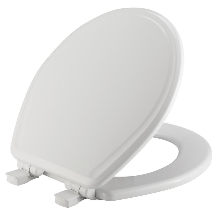 Ashland Round Enameled Wood Toilet Seat in White