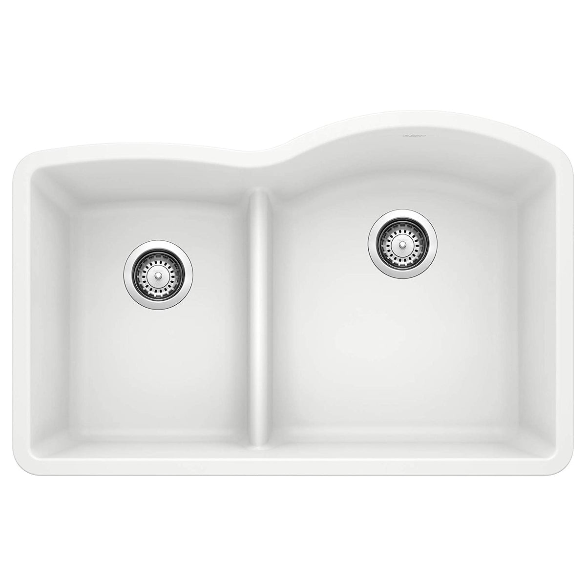 Diamond 32x20-7/8x9-1/2" 1-3/4 Dbl Bowl Sink in White