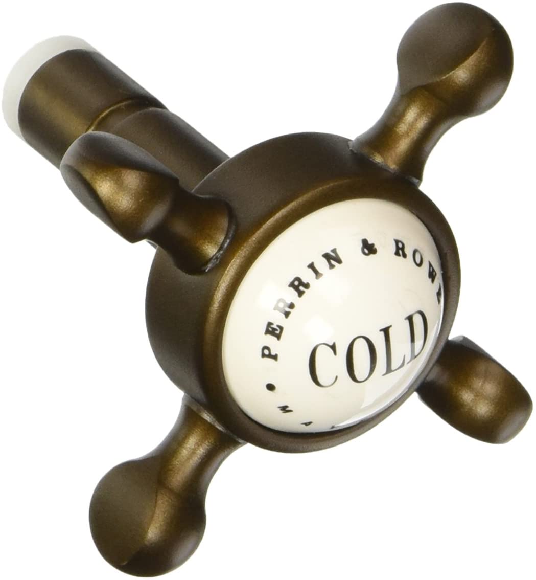 Perrin & Rowe 3/4" Cold Indicator Cross Handle English Bronze
