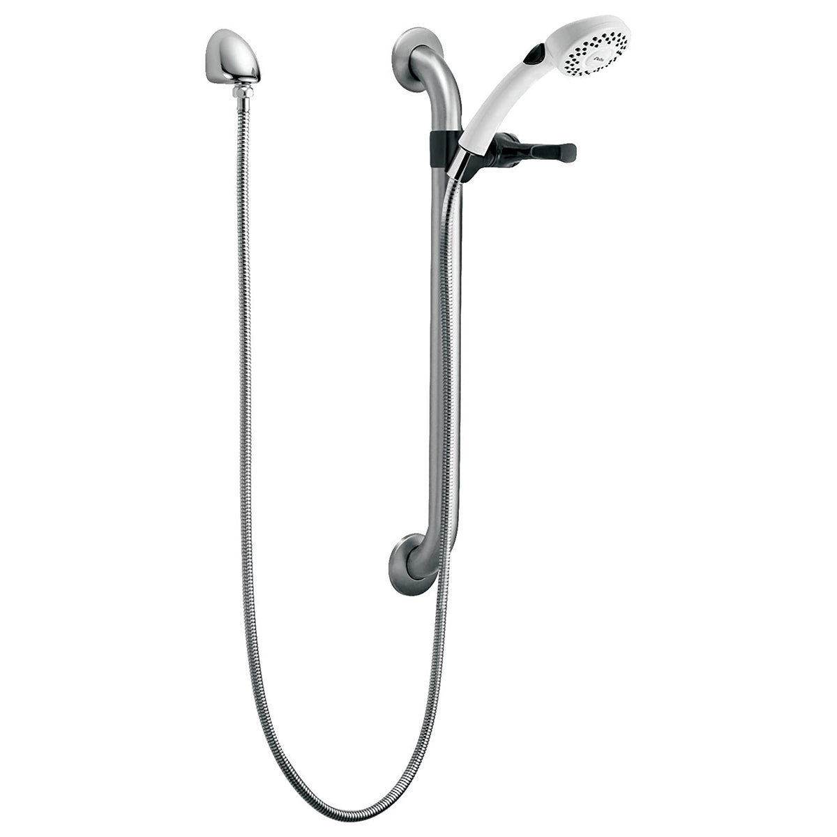 Commercial Handshower W/Slide/Grab Bar In White