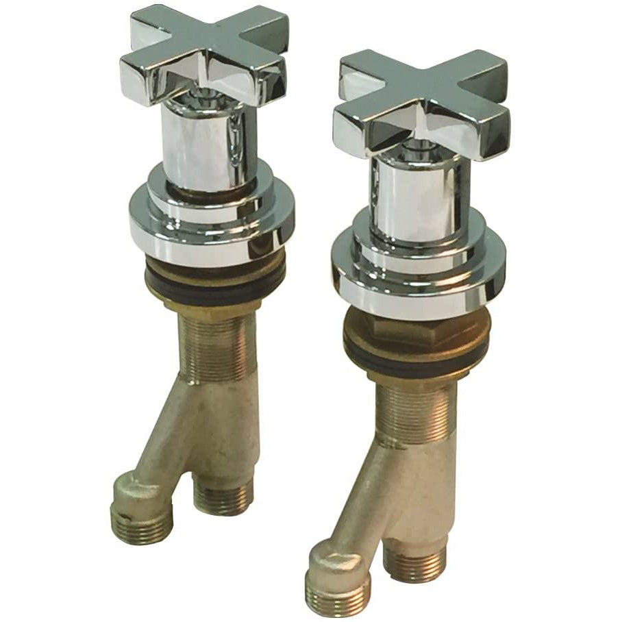 Lombardia Deck Mounted Sidevalves Hot And Cold In Polished Chrome