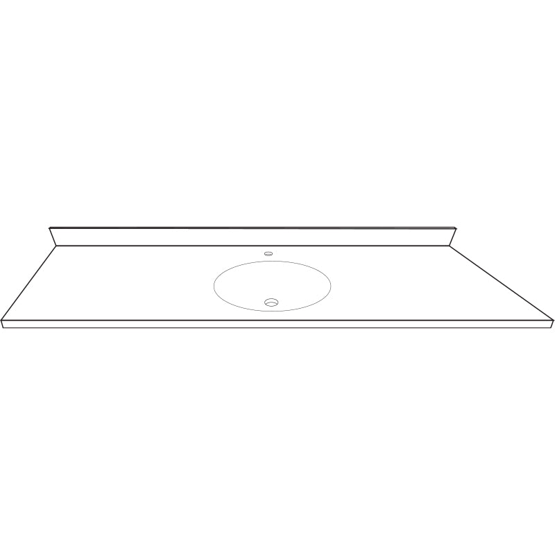 Vanity Top 61x22" w/8" Faucet Hole & Dbl Bowl in Anthracite