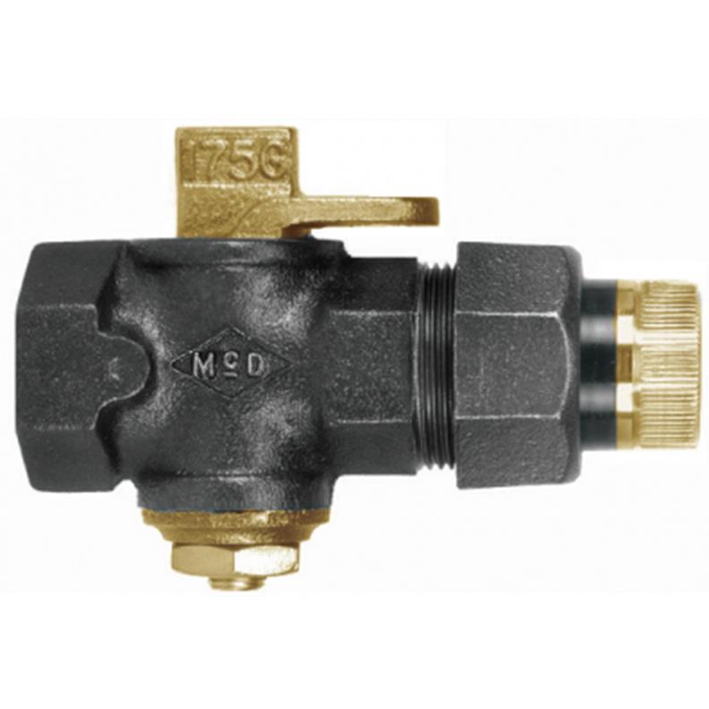 Meter Stop 1-1/4" Flat Head Lockwing 6276BC 175 PSIG