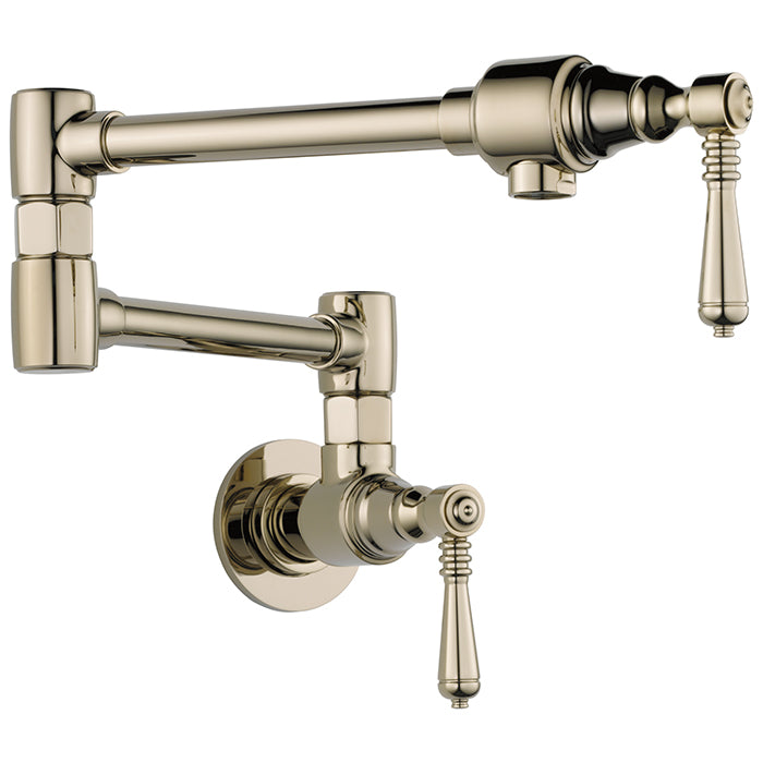 Brizo Trad Single Hole Wall Mount Pot Filler in Satin Nickel
