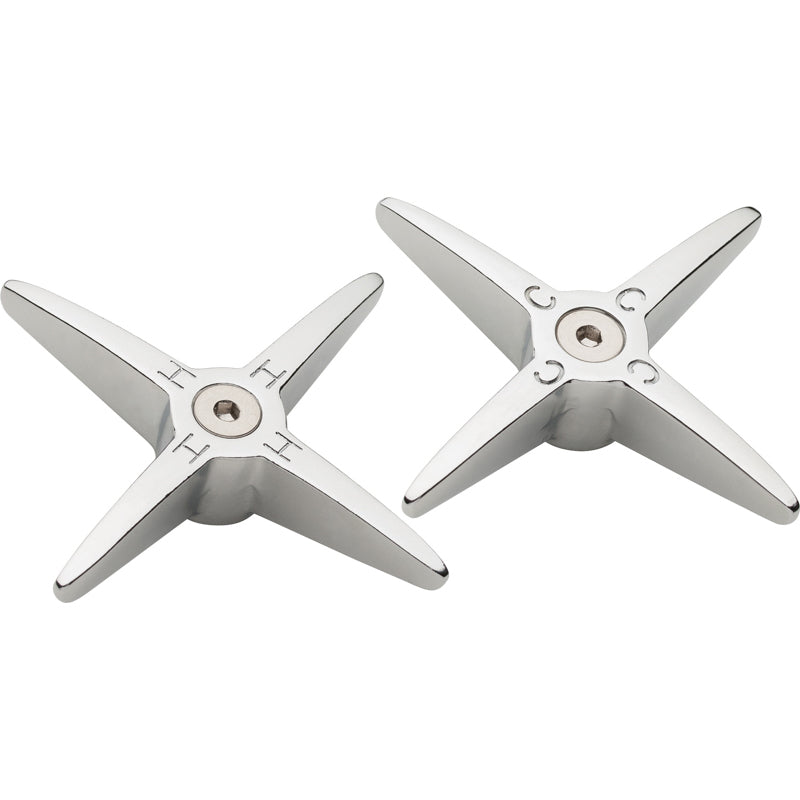 Vandal Proof Cross Handle Set in Chrome (2 pc)