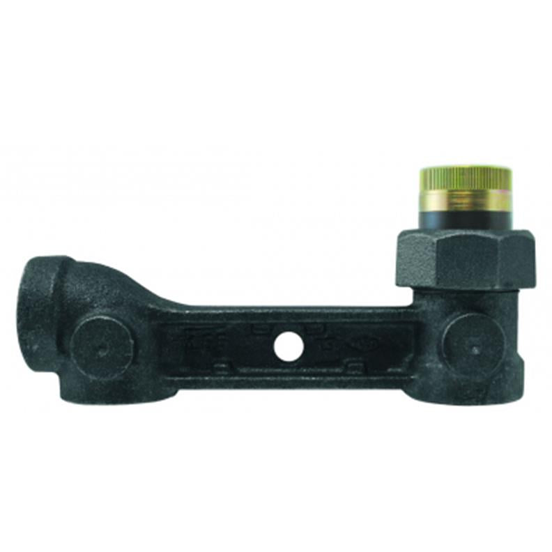 Meter Bar 1"X1"X3/4" Cast Iron 6-1/2" Centerline Horizontal Inlet X Vertical Outlet FNPT