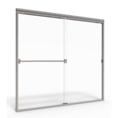 Classic 56-60x57" Semi-Frameless Bath Door in Nickel/Obscure