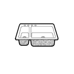 SilverCast Meridian 33x22x7" SS Double Bowl Sink w/3 Holes
