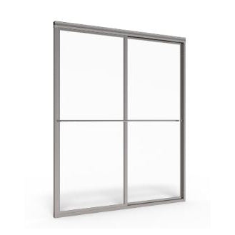 Deluxe 40-42x71-1/2" Sliding Shower Door in Nickel/Obscure