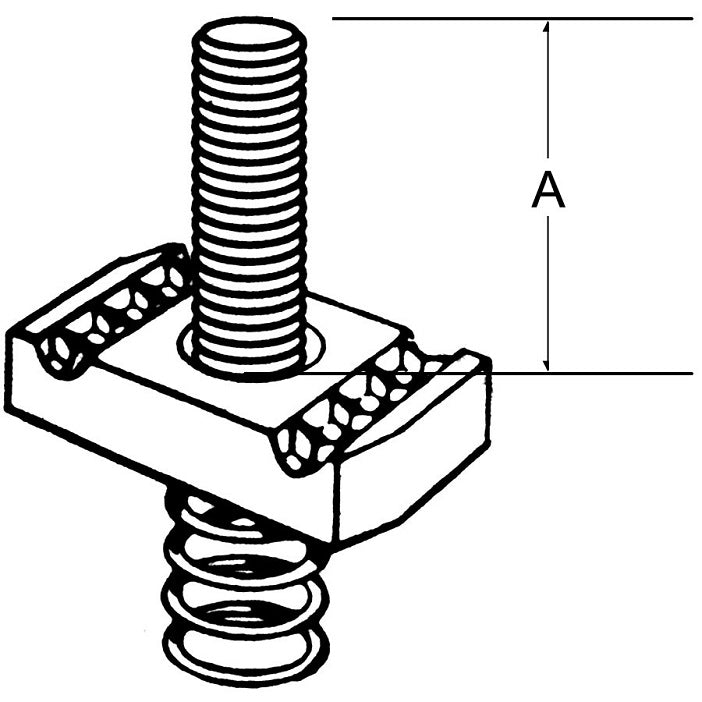 FS1/4-3SNLS ST4 1/4" STUD NUT 1.375 STUD STAINLESS LONG SPRING