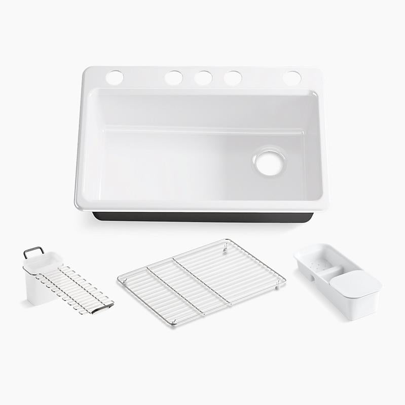 K-5871-5UA3-0 KOHLER RIVERBY SINK WHITE W/ACCESSORIES