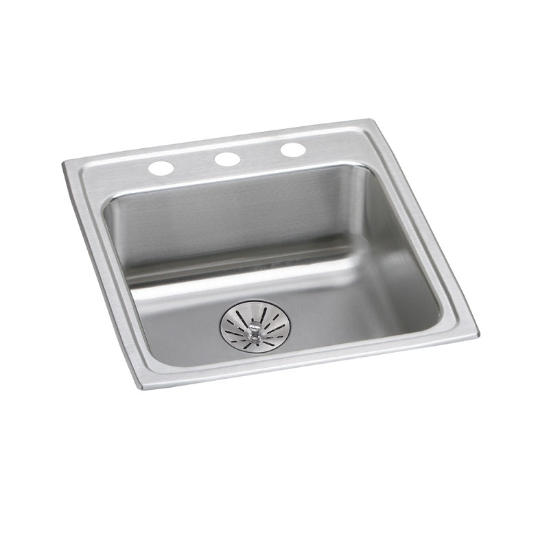 Lustertone 19-1/2x22x8" Stainless Steel Sink Kit w/3 Holes