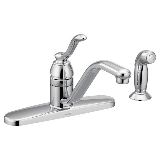 Banbury Centerset Lav Faucet in Chrome w/Side Spray