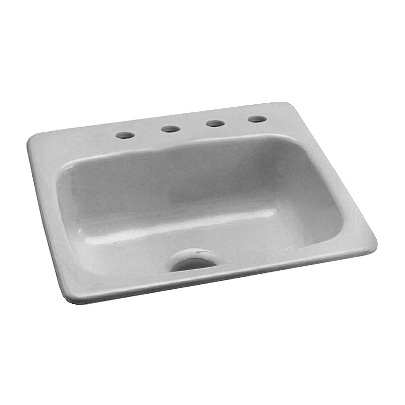 25x22x8-3/4" Cast Iron Drop-In Kitchen Sink Black w/4 Holes