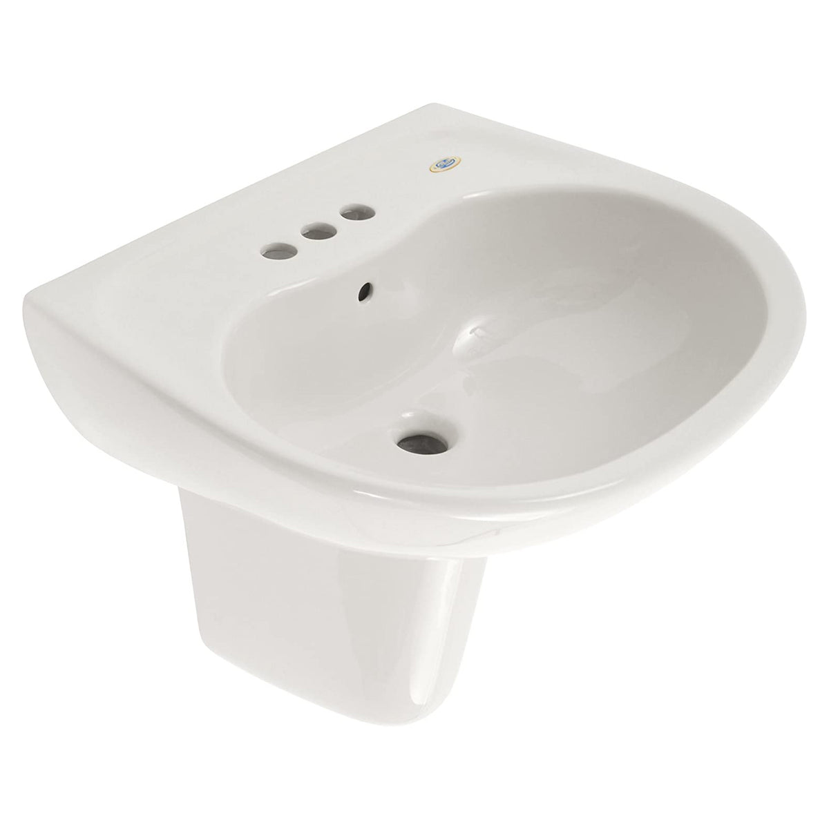 Supreme 22x19" Wall Mount Lav Sink in Cotton White w/4" Fct Holes