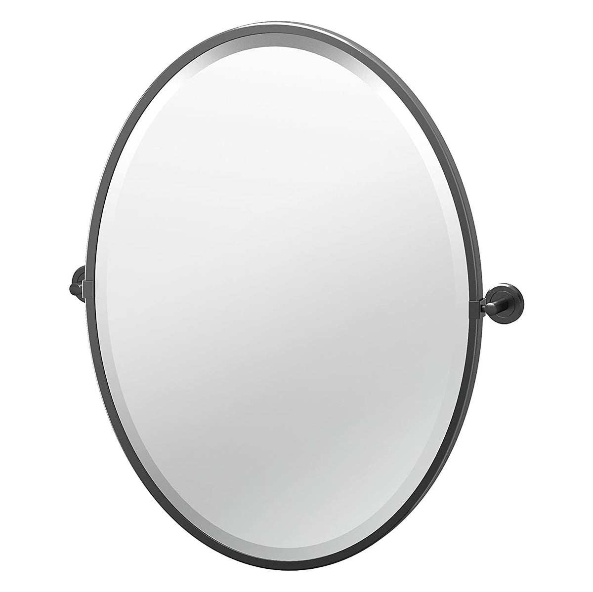 Latitude2 20-1/2x27-1/2" Pivoting Framed Oval Mirror, Black