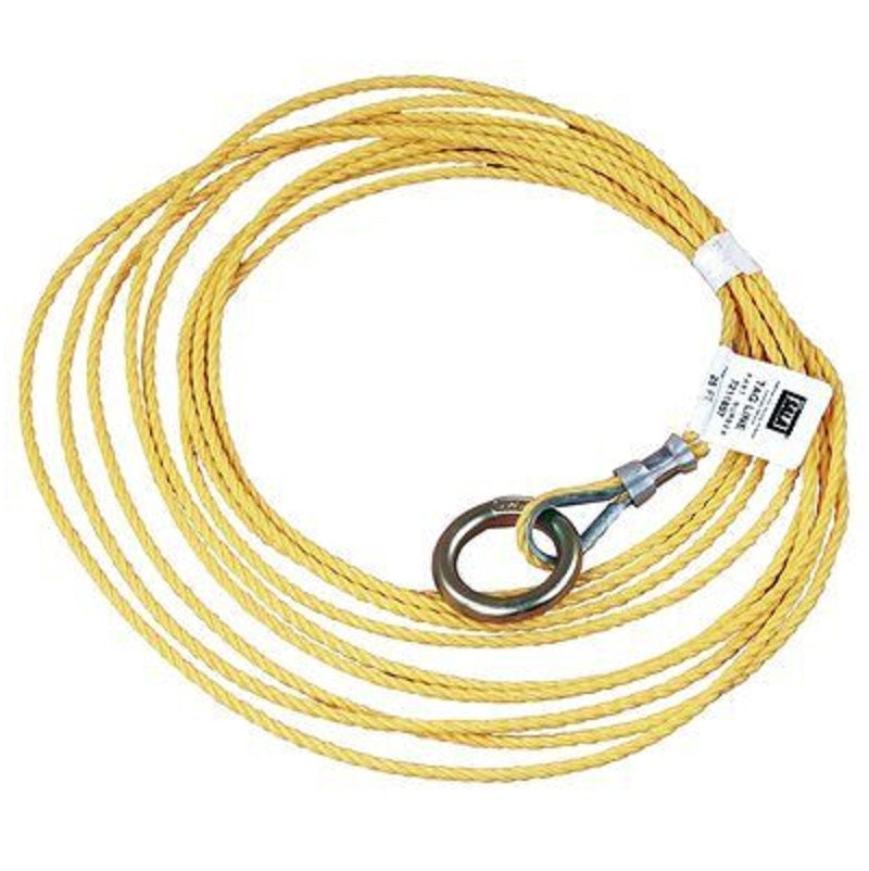 DBI Sala Tagline 50' 3/16" Polypropylene Rope with O-Ring at 1 End for Self Retracting Lifeline