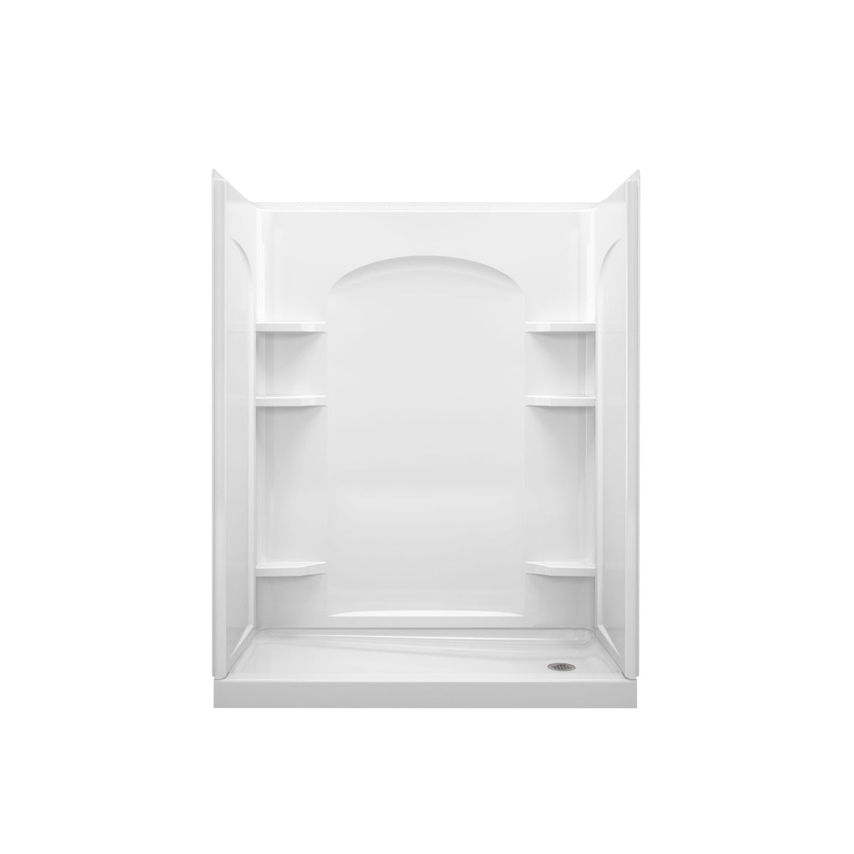 Ensemble Curve Shower Kit 60x30x75-1/4" White End Drain