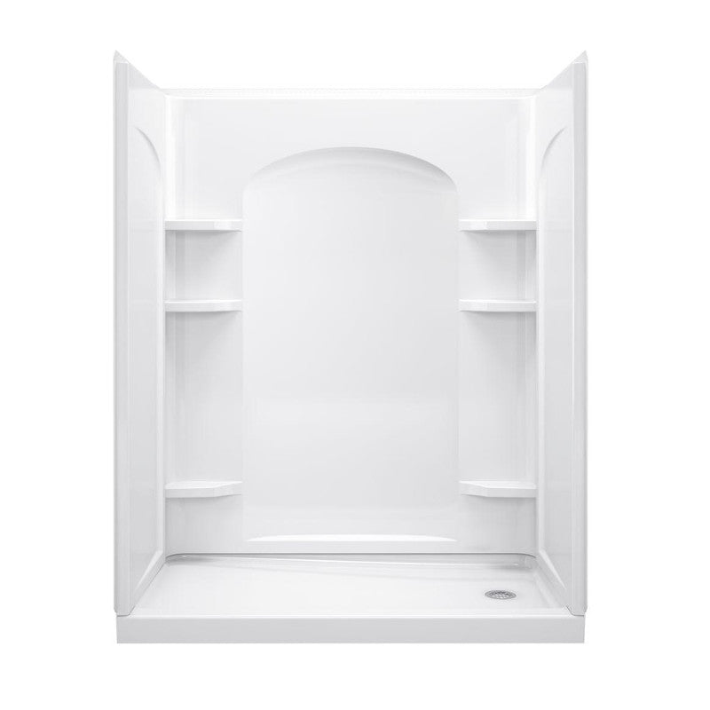 Ensemble Curve Shower Kit 60x32x74-1/2" White End Drain