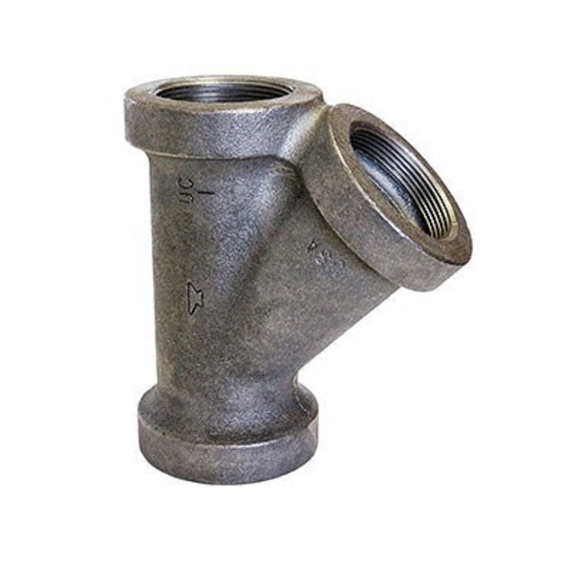 DRAINAGE WYE 2 BLACK CAST IRON THREAD 734