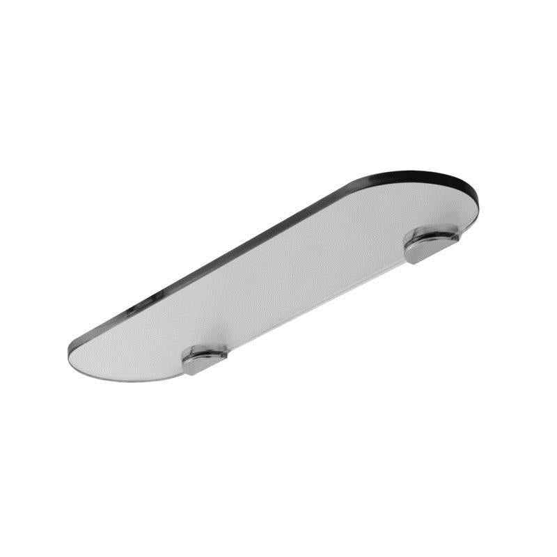 Sine 18" Tempered Glass Shelf w/C Brackets in Polished Chrome