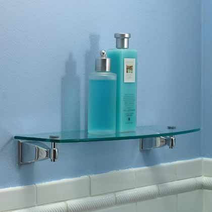 Quattro 24" Glass Shelf in Satin Nickel