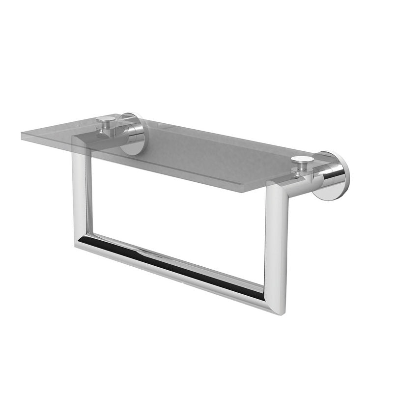 Kubic 12" Shelf w/Towel Bar in Polished Chrome