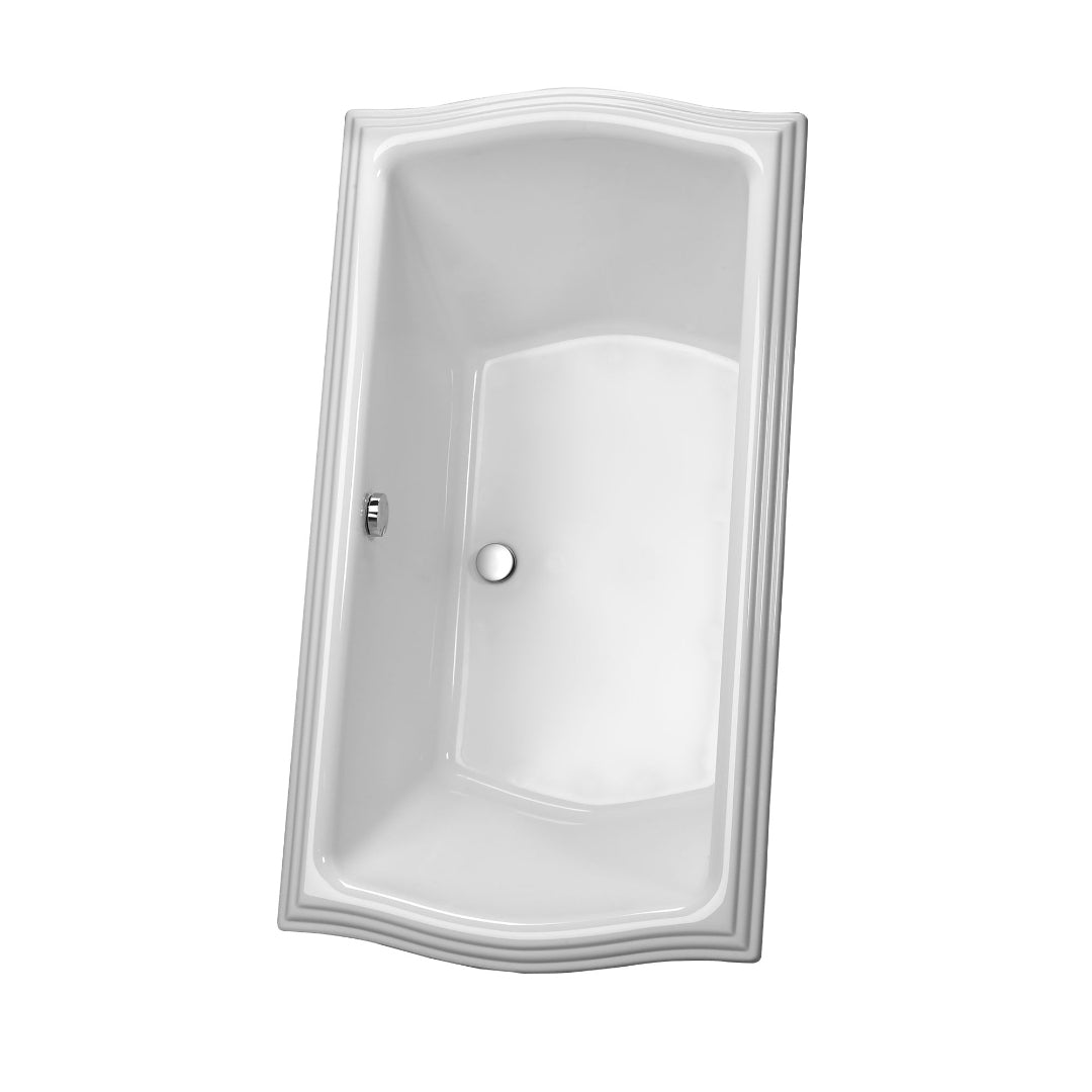 Clayton 60x32x24-3/8" Soaker Bathtub w/Center Drain Cotton