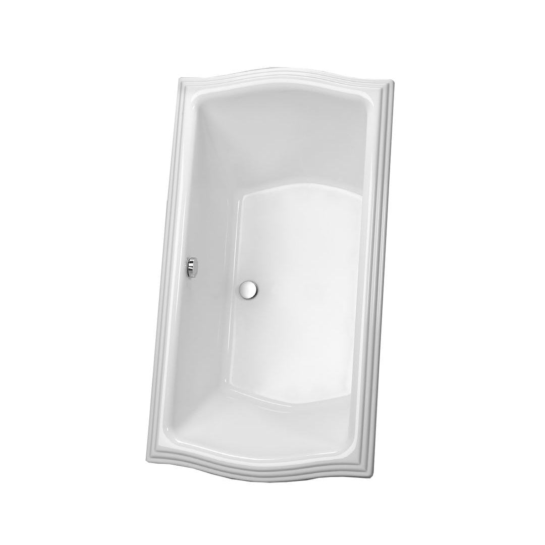 Clayton 66x36x24-3/8" Soaker Bathtub w/Chrm Grab Bar Cotton