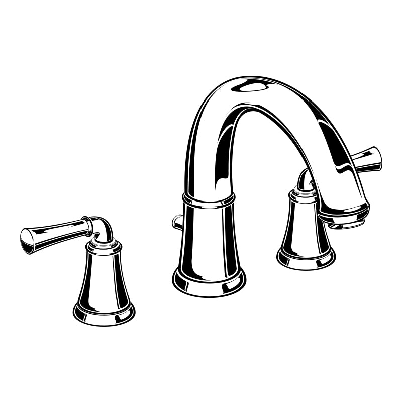 Portsmouth Deck Mounted Tub Faucet Less Hand Shower In Blackened Bronze
