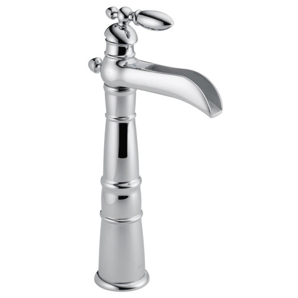 Victorian Deck Mount Single Hole Vessel Lav Faucet in Chrome