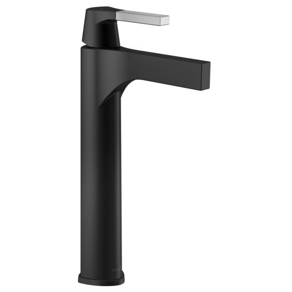 Zura 12-11/16" Single Hole Vessel Lav Faucet in Chrome/Black