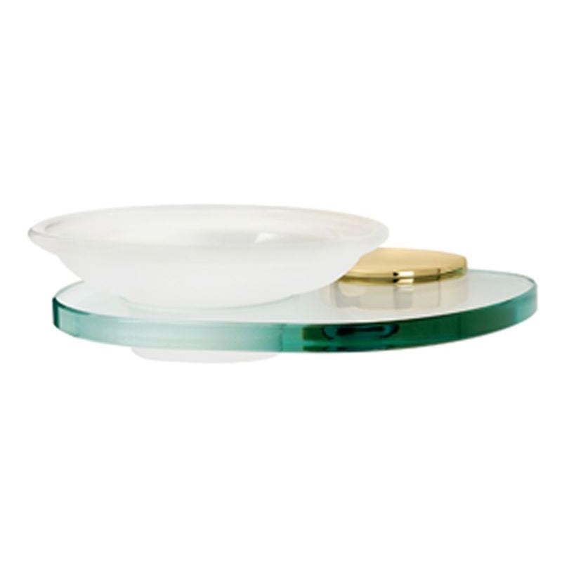 Euro Soap Dish w/Holder in Polished Brass