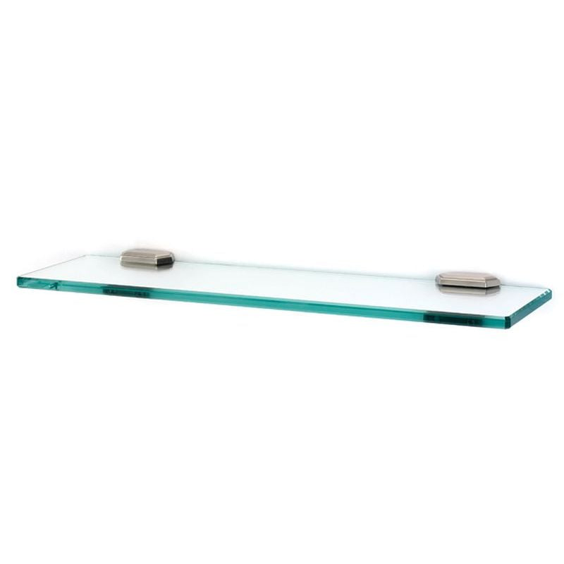 Nicole 18" Glass Shelf w/Brackets in Satin Nickel