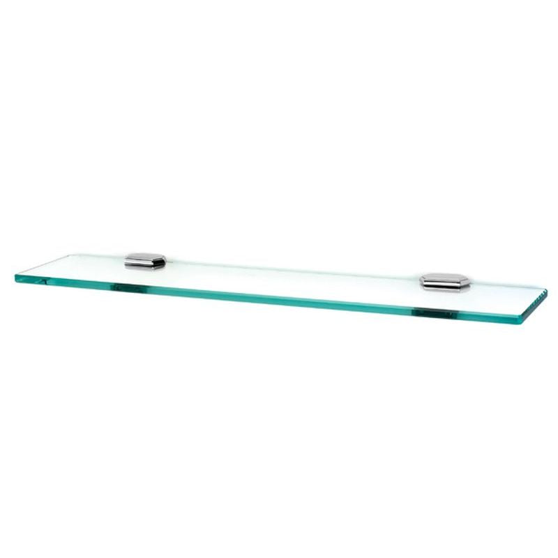 Nicole 24" Glass Shelf w/Brackets in Polished Chrome