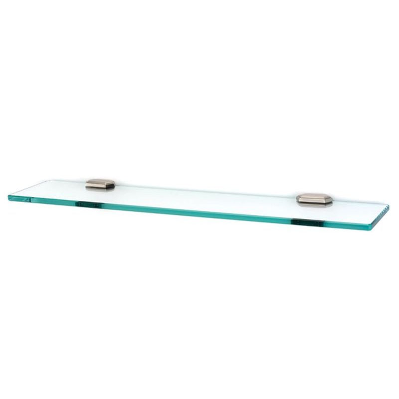 Nicole 24" Glass Shelf w/Brackets in Satin Nickel