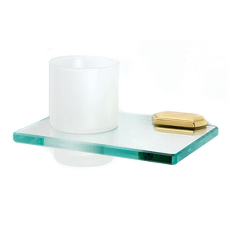 Nicole Tumbler Holder w/Tumbler in Polished Brass