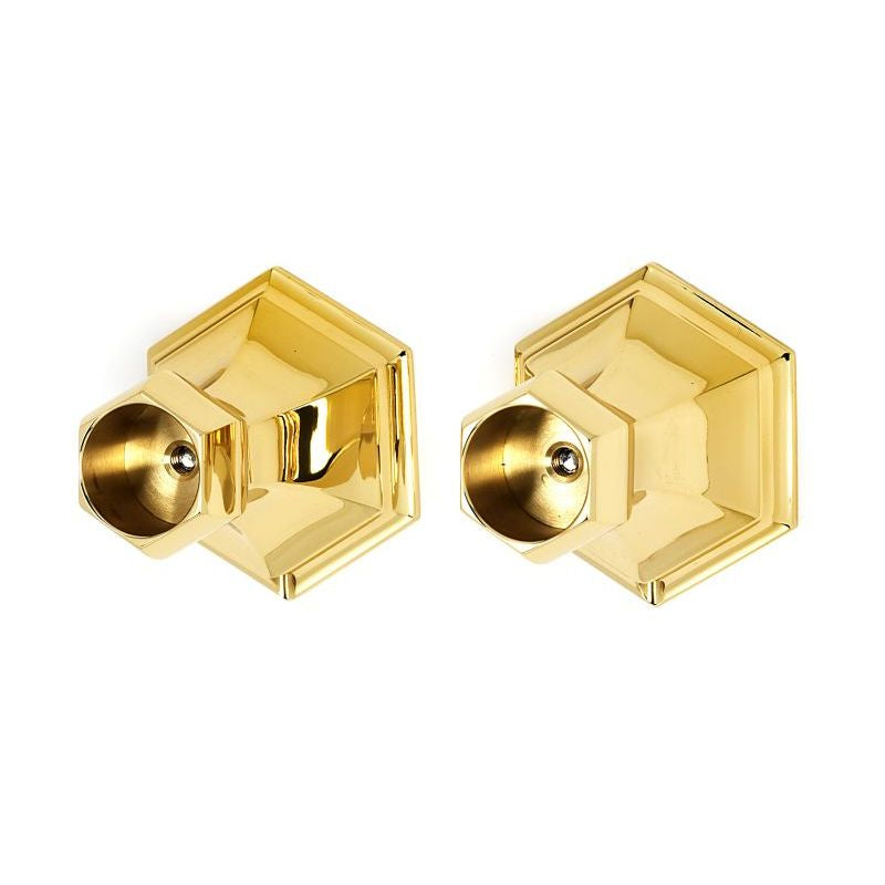 Nicole Shower Rod Brackets in Polished Brass