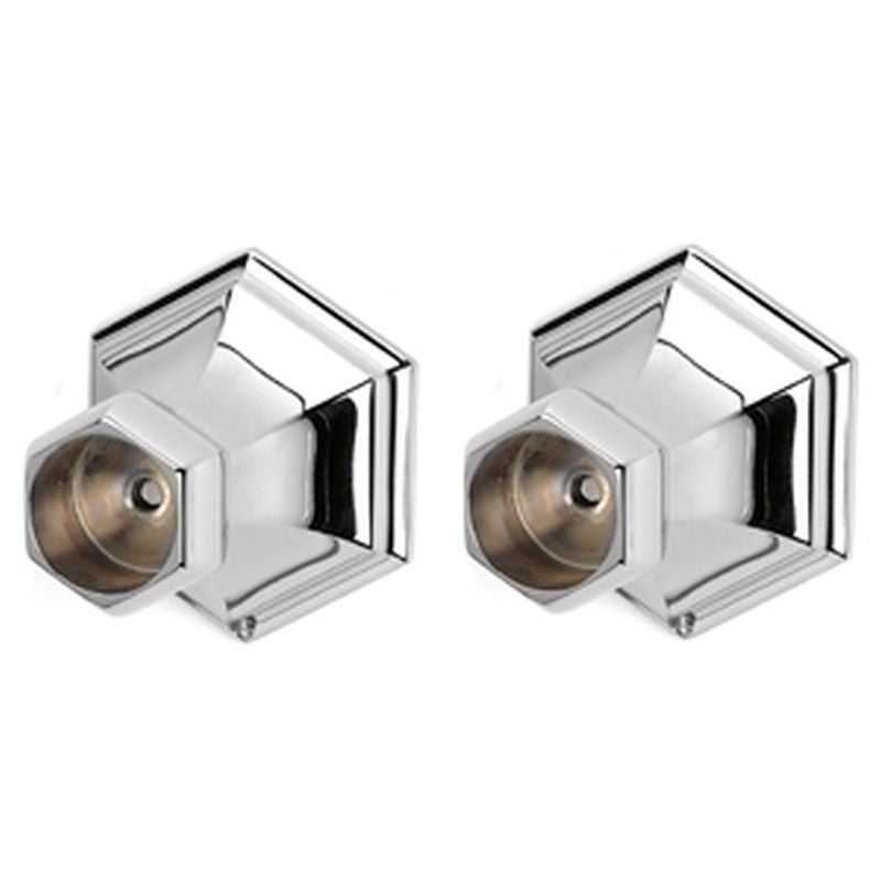 Nicole Shower Rod Brackets in Polished Chrome