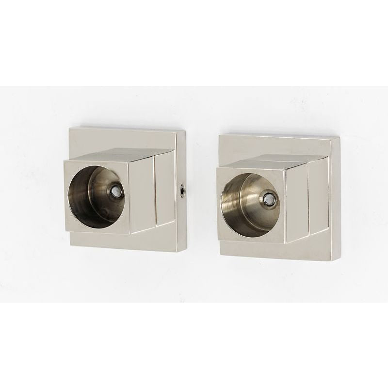 Contemporary II Shower Rod Brackets in Polished Nickel