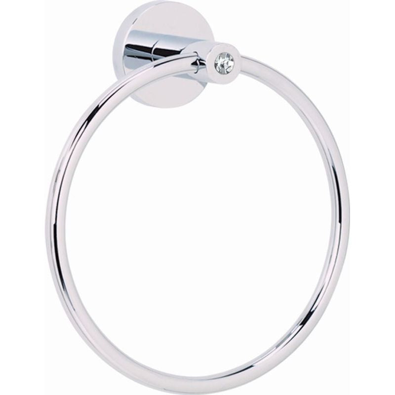 Crystal Contemporary I 6" Towel Ring in Satin Nickel