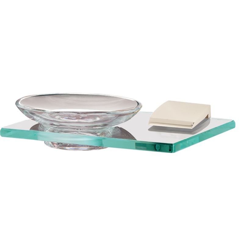 Manhattan Soap Dish w/Holder in Polished Nickel