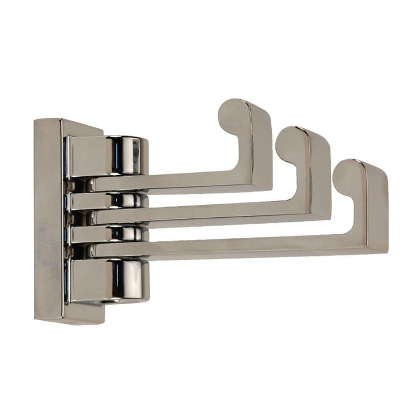 Luna Triple Swivel Robe Hook in Polished Chrome