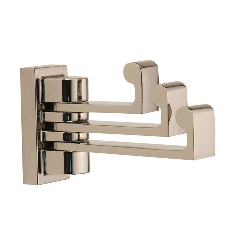 Luna Triple Swivel Robe Hook in Polished Nickel