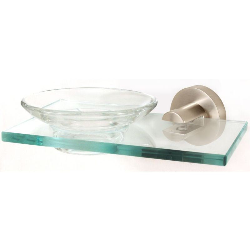 Contemporary I Soap Dish w/Holder in Satin Nickel